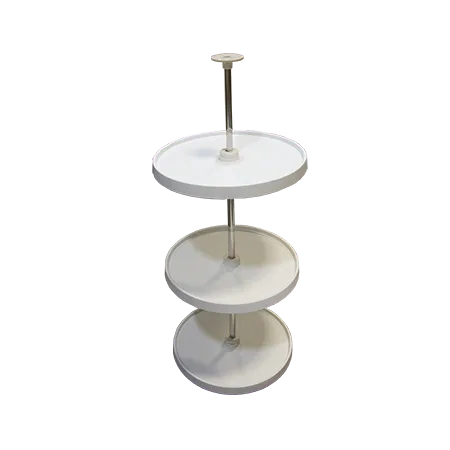 18 Inch Round Lazy Susan 3 Trays | Round Polymer Lazy Susan Set | White Cabinet Lazy Susan | Full Circle Lazy Susan | LS18RD.3TRAY
