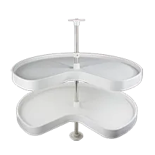24 Inch Kidney Shaped Lazy Susan | Kidney Shaped Polymer Lazy Susan | White Kidney Lazy Susan | LS24KD.WT