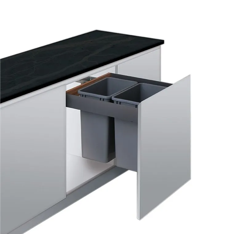 Top Mount Trash Can Pull Out | Soft Close Pull Out Trash Can Cabinet | 35QT Pull Out Trash Can Cabinet | Kitchen Pull Out Trash Can | 72TMSC1821DBL
