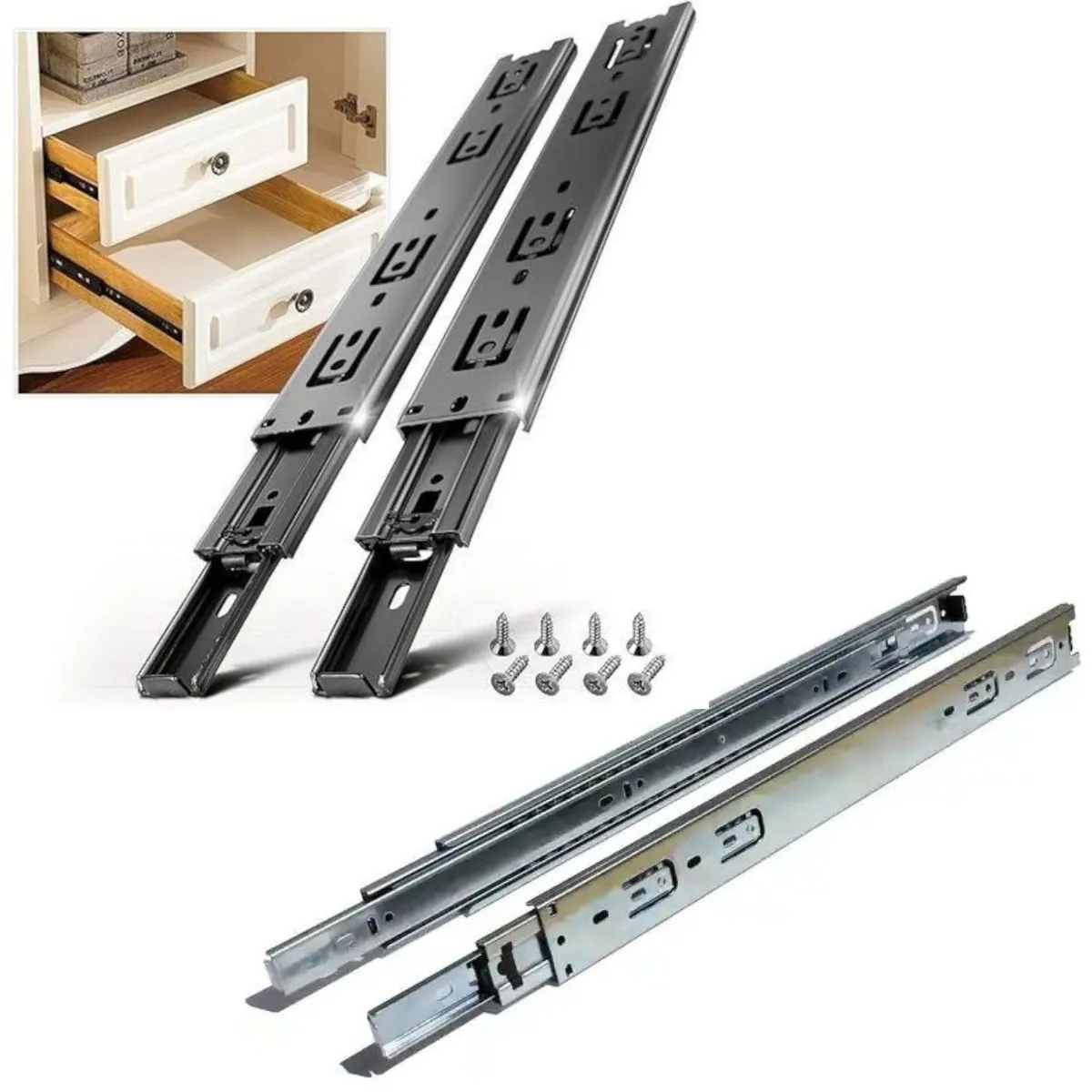 14 Inch Full Extension Soft Close Drawer Slides | Ball Bearing Drawer Slides Soft Close | Soft Close Ball Bearing Drawer Slide