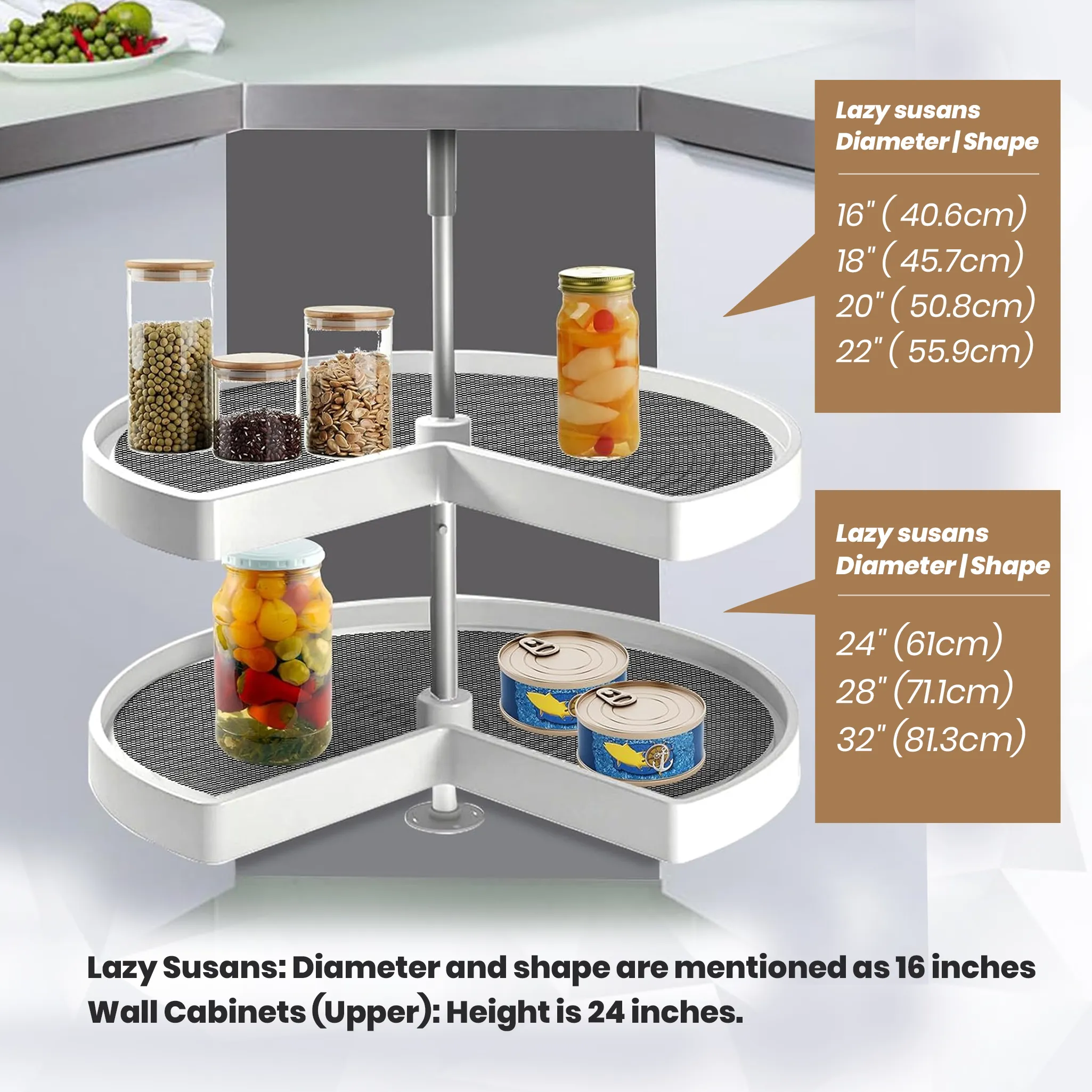 Kidney Shaped Lazy Susan Shelf | Kidney Shaped Polymer Lazy Susan | Kidney Shaped Lazy Susan For Corner Cabinet | Kidney Shaped Series